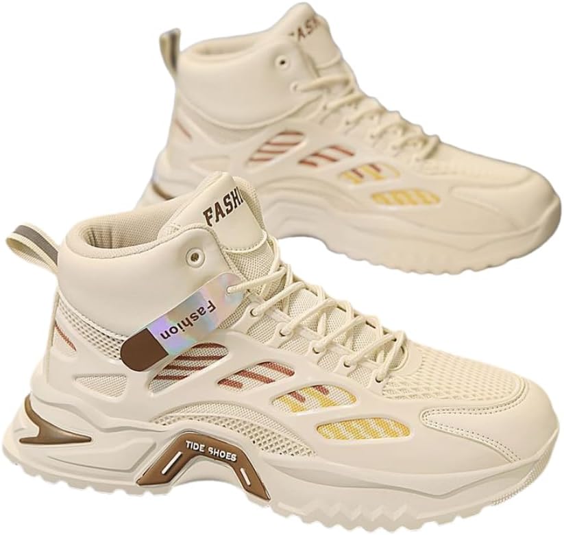 

Мужские дышащие кроссовки из сетки - стильные повседневные кроссовки, удобные для ходьбы и бега Hhhchpm, бежевый