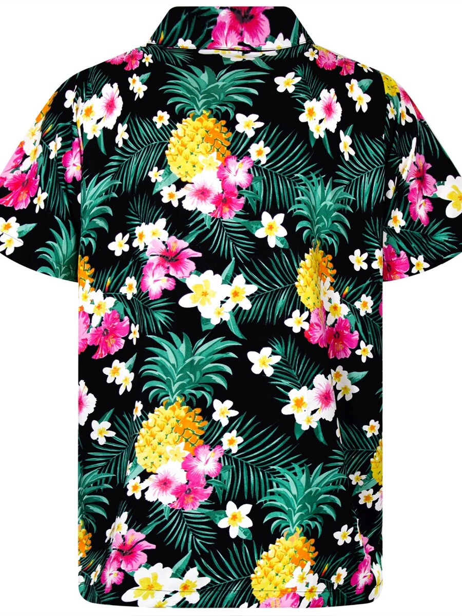 Рубашка на пуговицах классического кроя King Kameha Pineapple Flowers, черный — фото 2