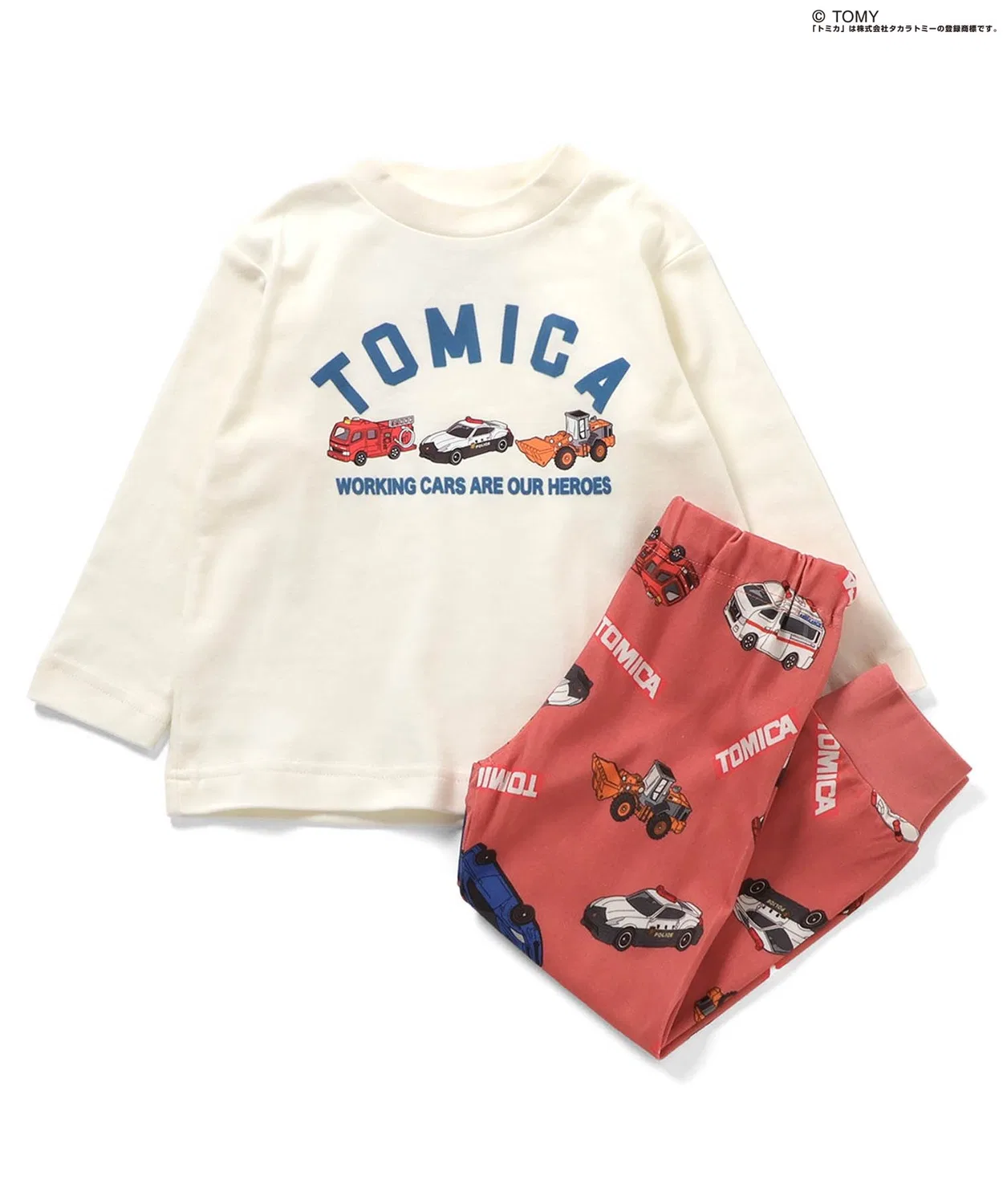 Пижама детская TOMICA с принтом, длинный рукав, цвет слоновой кости