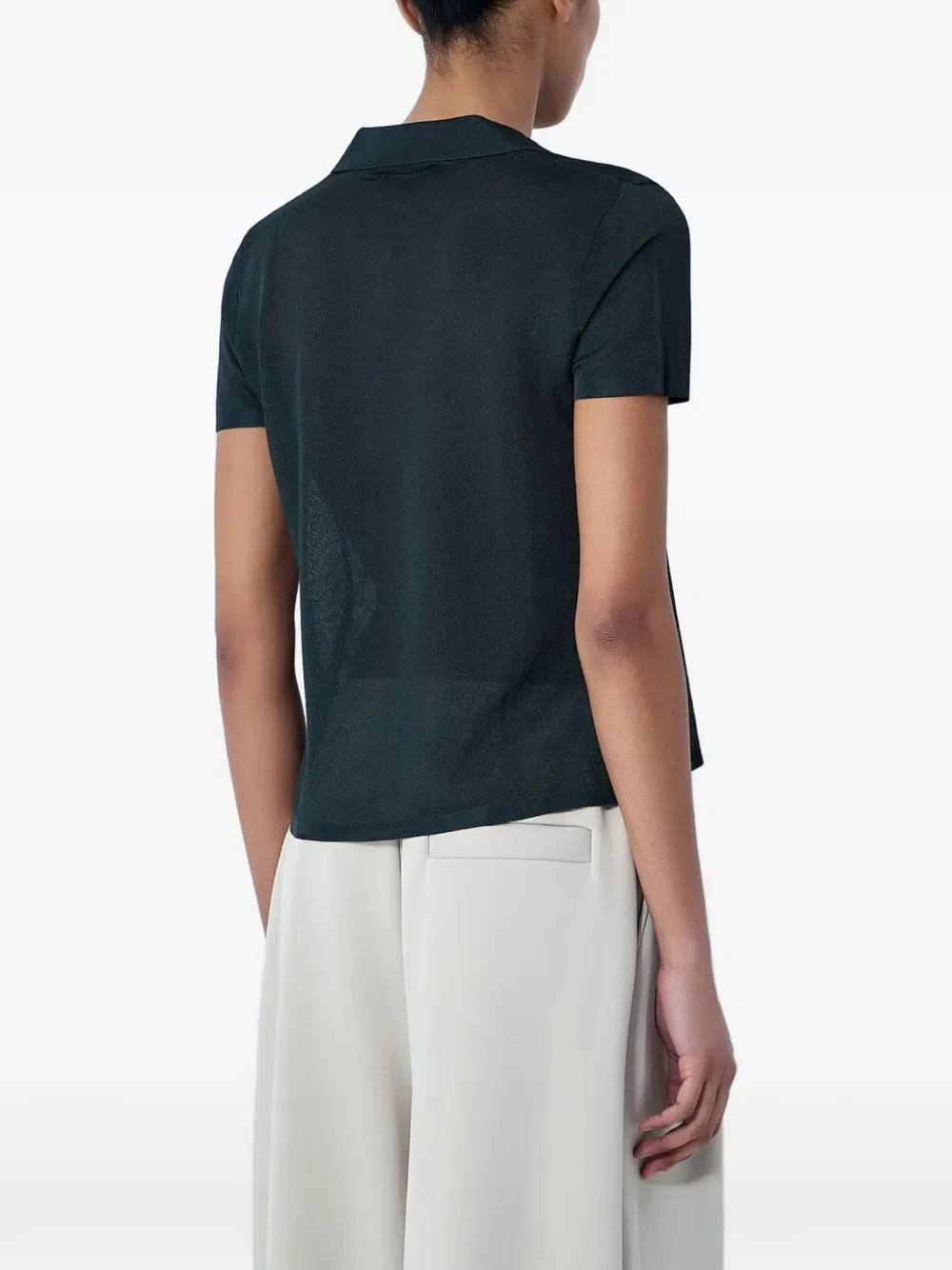 Футболка Lacoste вязаная с планкой, зеленая — фото 3
