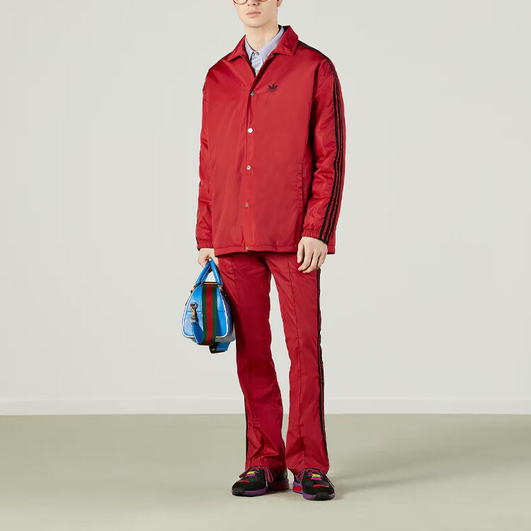Повседневные брюки Adidas X Gucci мужские, красные — фото 2
