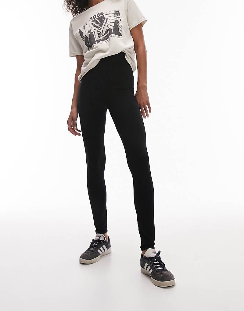 

Topshop – Черные леггинсы с завышенной талией