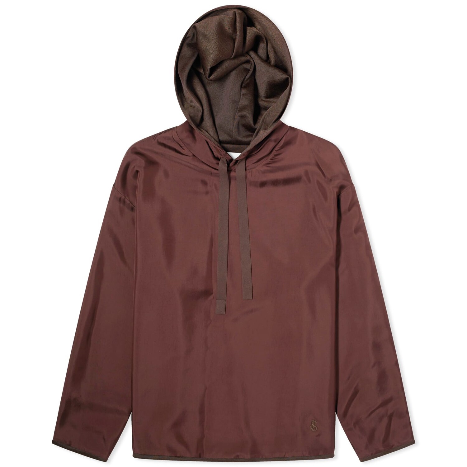 

Худи Jil Sander Embroidered Popover Hoodie, цвет Espresso