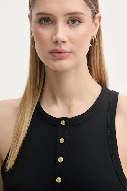 Платье расклешенное хлопковое Tommy Hilfiger, черный — фото 4