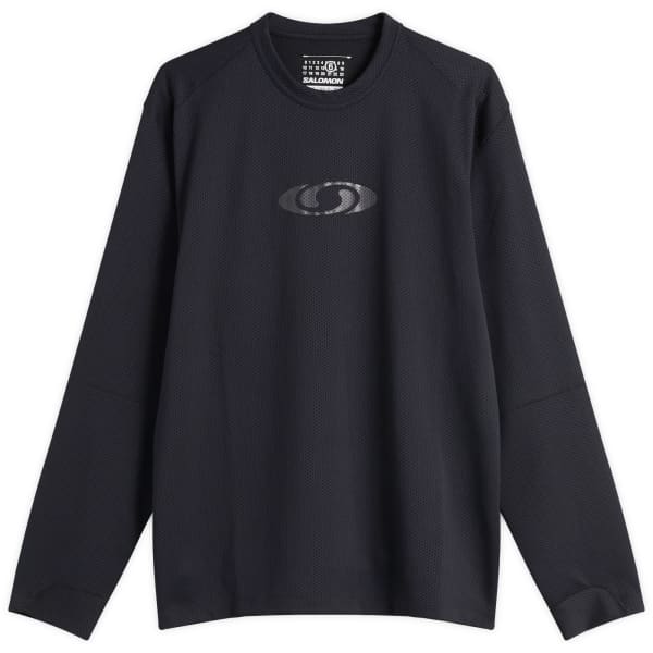 

Длинный перфорированный свитер X Salomon Mm6 Maison Margiela, Washed Black