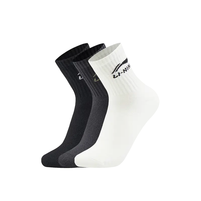 

LINING Спортивные носки Mid Calf Unisex 3 Pack белый/угольный серый/черный