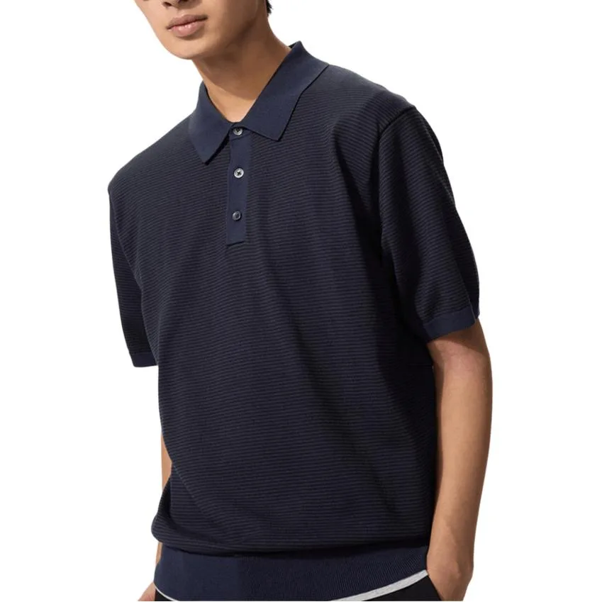 UNIQLO Футболка-поло унисекс Navy Blue с классическим воротником