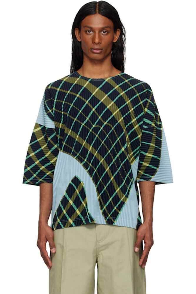 

Футболка в сине-зеленую клетку Windswept HOMME PLISSÉ ISSEY MIYAKE