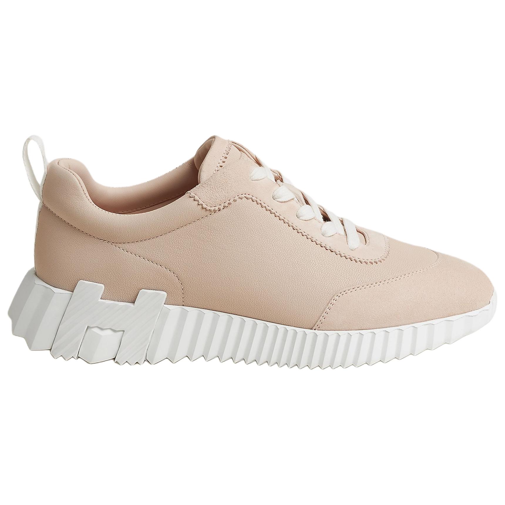 HERMES Bouncing Low top повседневные туфли 4см женские светло-розовые — фото 3