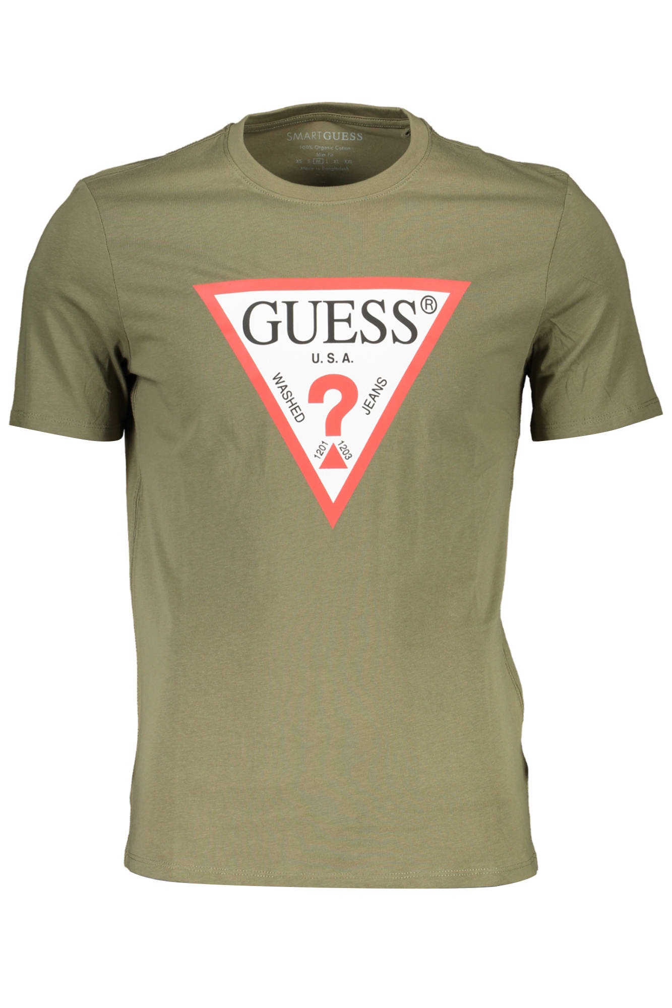 

Мужская футболка Guess Jeans хлопковая с логотипом, зеленый