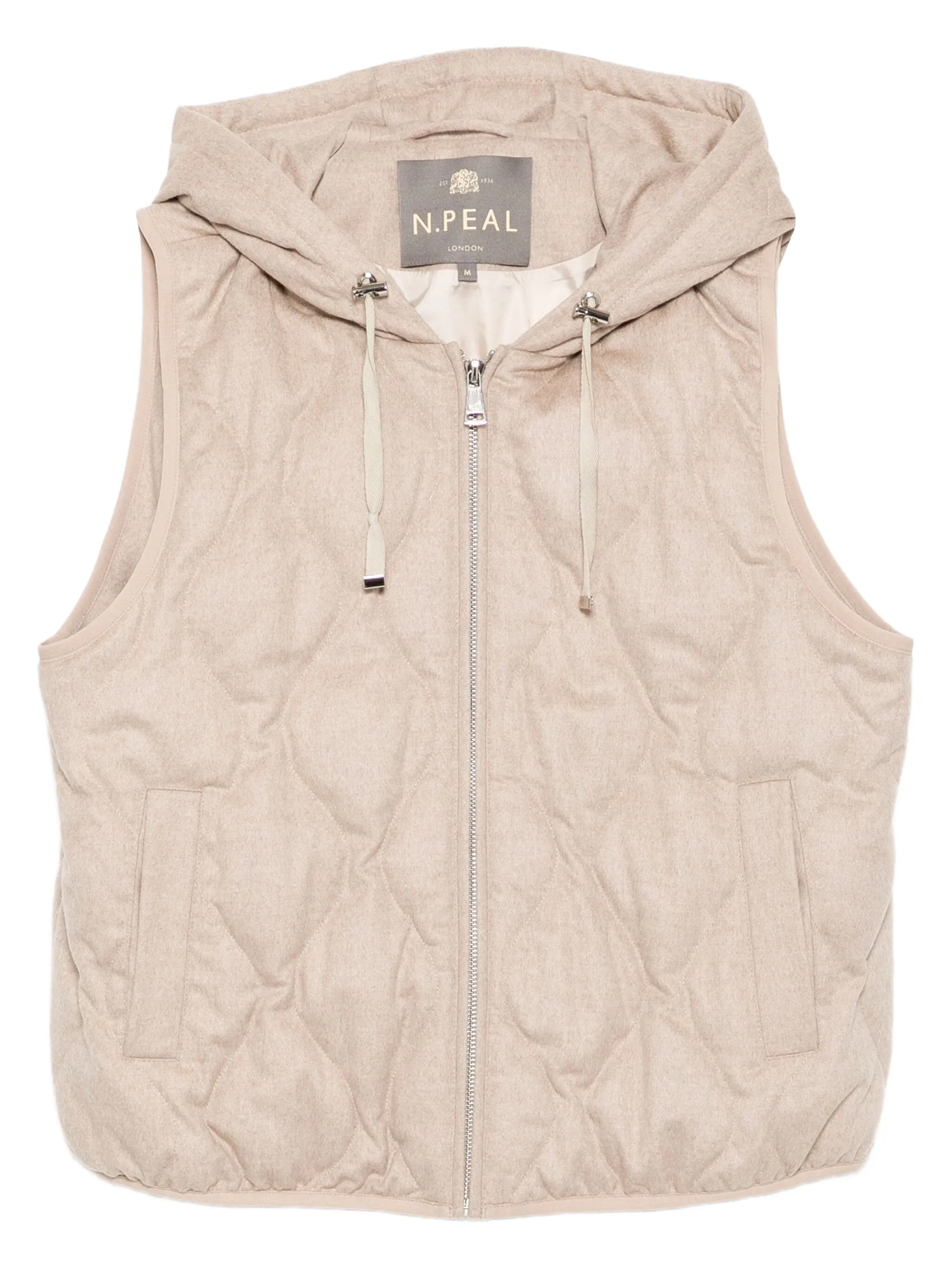 

Дутый жилет с капюшоном N.Peal, бежевый