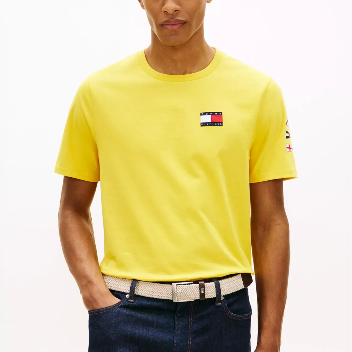 Футболка с круглым вырезом желтая Tommy Hilfiger — фото 4