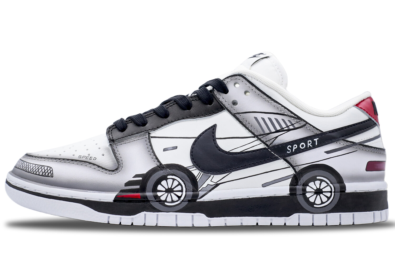 

Кроссовки Nike Dunk Skateboard Shoes Unisex Low-Top White, черный