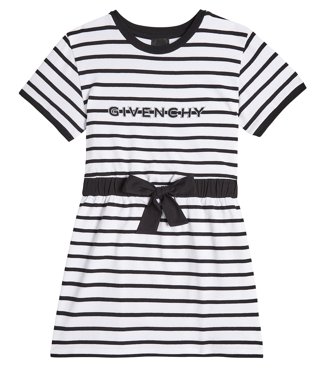 

Полосатое хлопковое платье Givenchy Kids, White Black