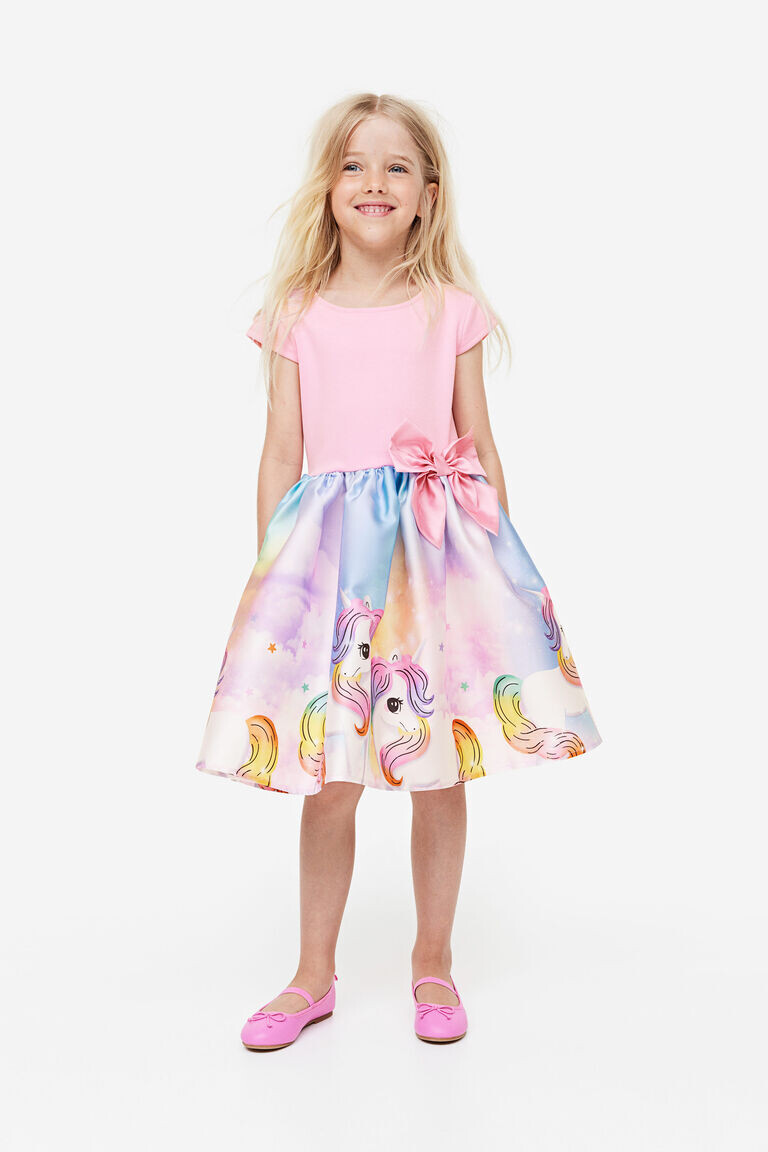 

Платье с расклешенной юбкой H&M, розовый