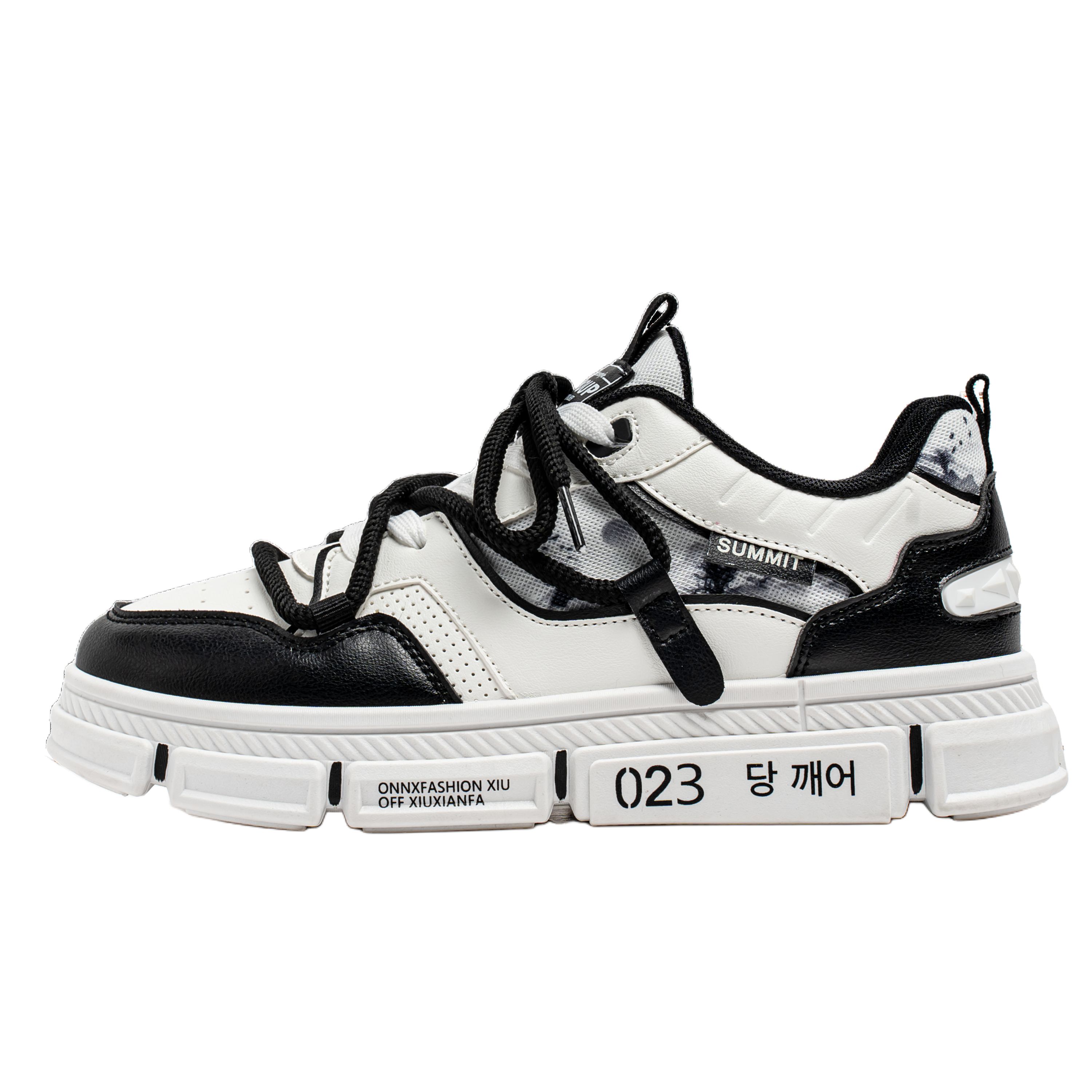 

Sportful Абразивостойкие дышащие низкие скейтерские кроссовки для мужчин с эффектом увеличения роста бело-черные, цвет White Black