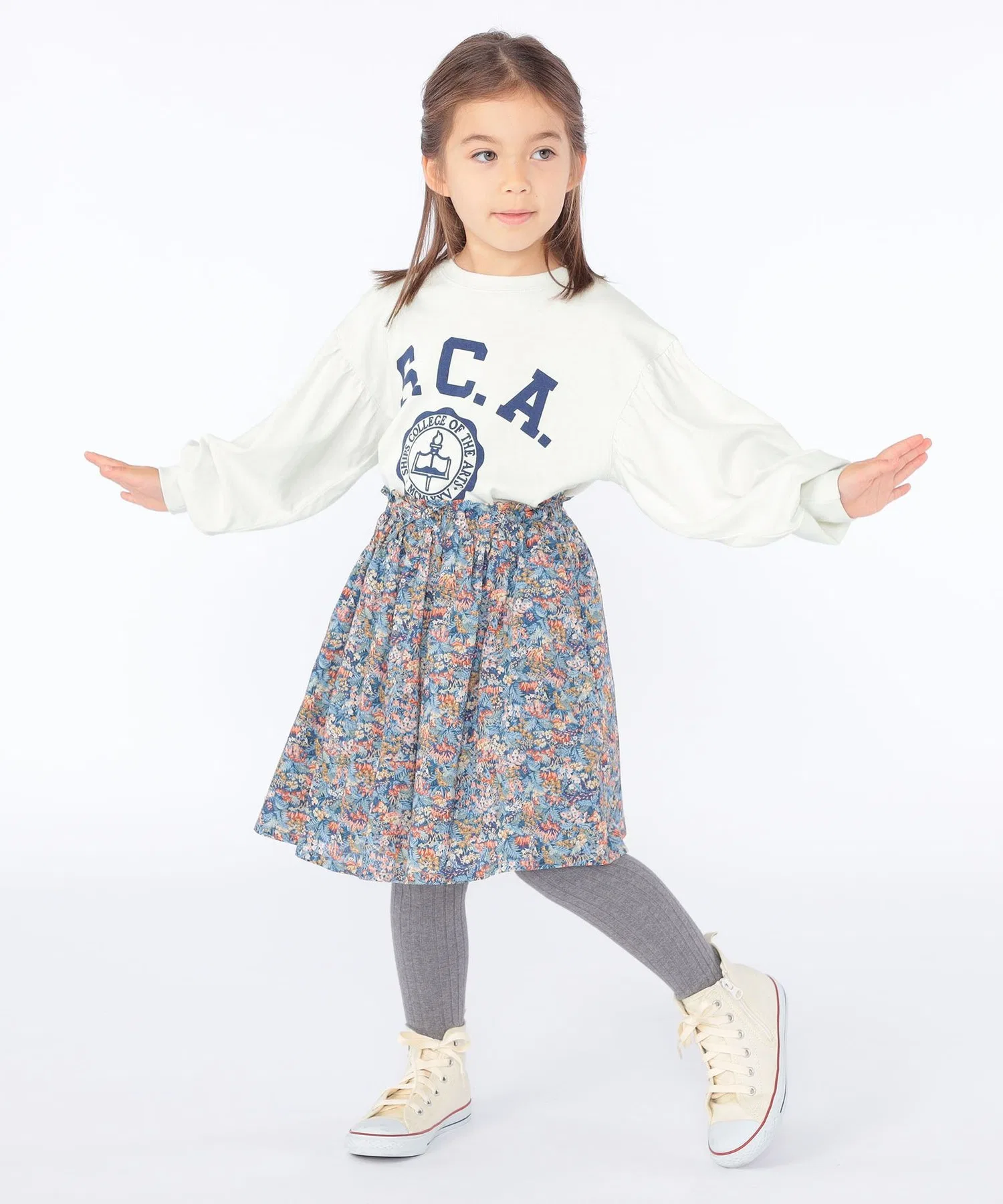 Детская футболка SHIPS KIDS RUSSELL ATHLETIC с длинным рукавом с принтом белая — фото 4