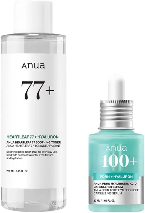 Набор Anua — Сыворотка PDRN с гиалуроновой кислотой 30 мл + тоник Dokudami 77 250 мл