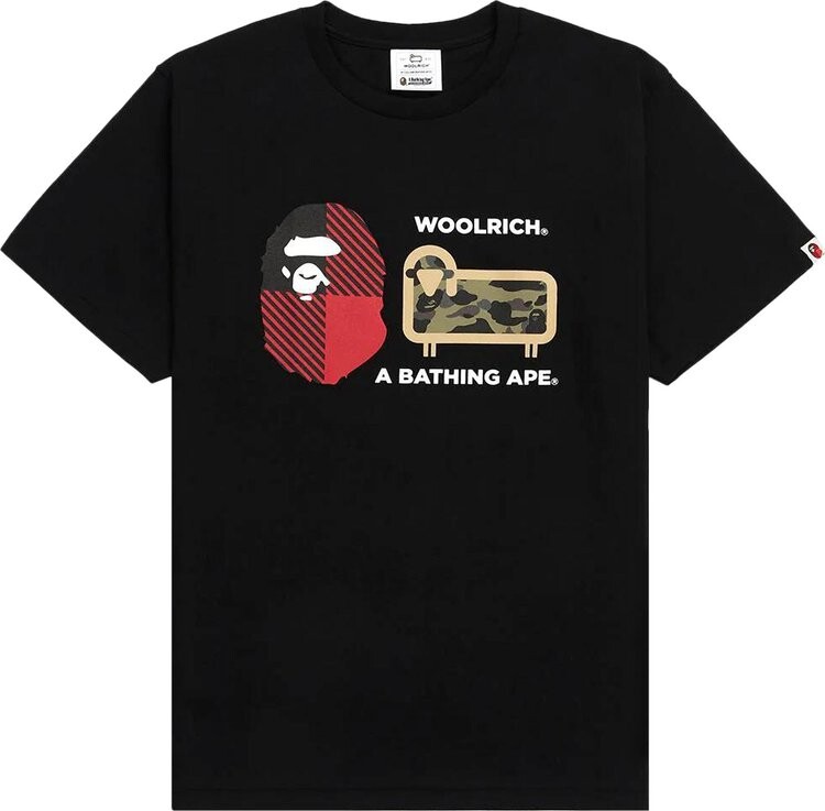 

Футболка BAPE x Woolrich 'Black', черный
