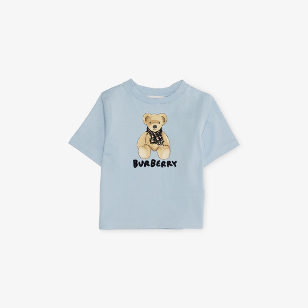 

Футболка Cedar Thomas Bear из хлопкового джерси, возраст 3-14 лет Burberry, голубой