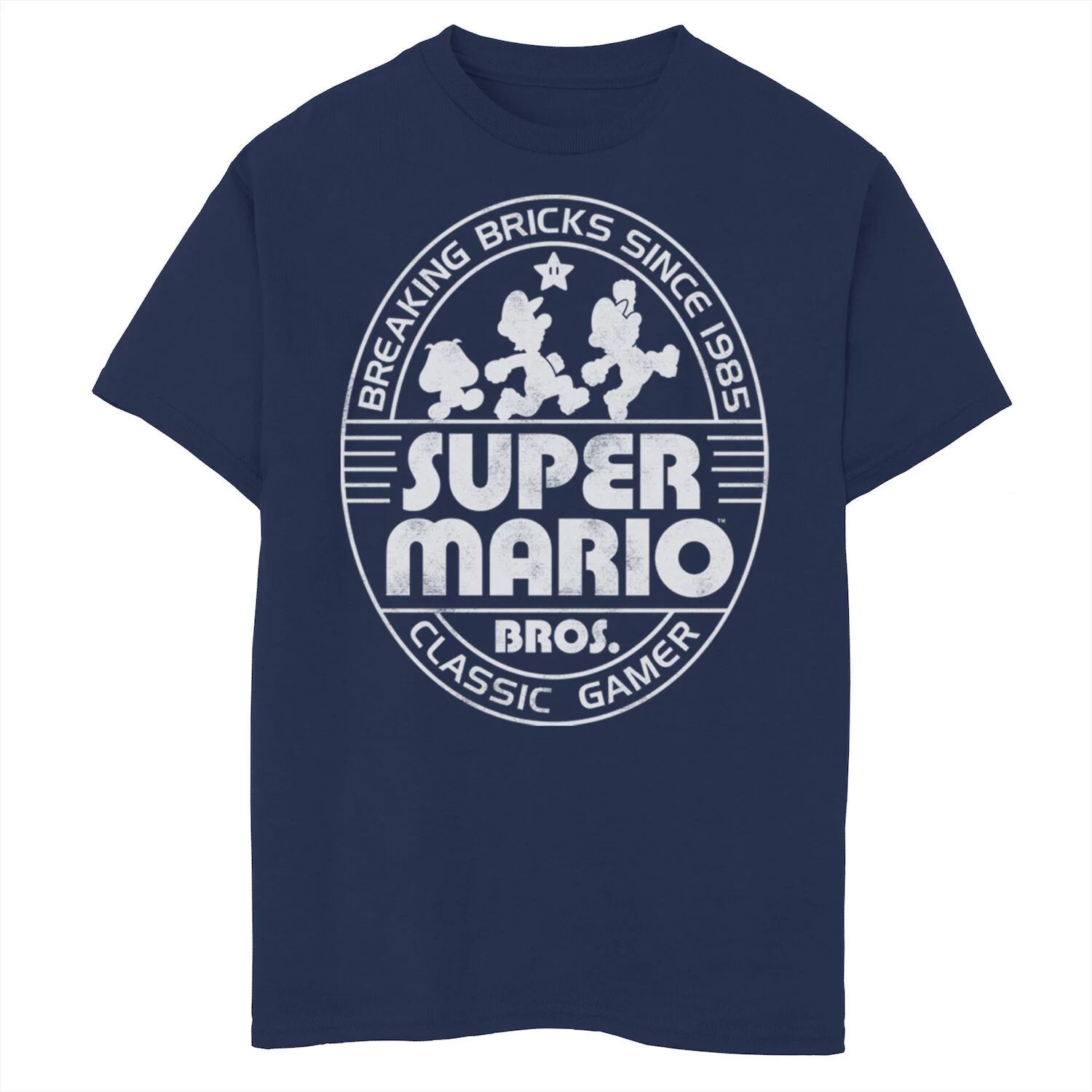 

Футболка с логотипом Nintendo Super Mario Brick Break 85 Tie Dye для мальчиков 8–20 лет Licensed Character, синий