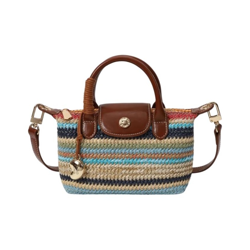 

PAYOT Плетёная соломенная сумка через плечо, Multicolor Stripes