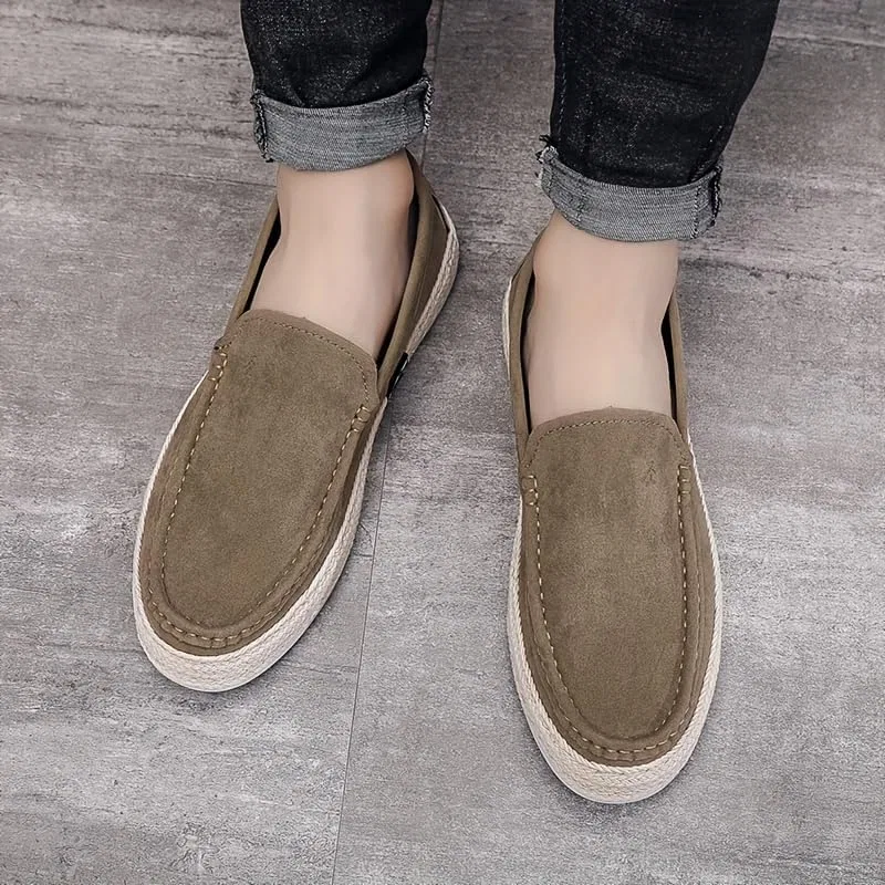 Мужские повседневные лоферы на шнуровке, однотонные, Khaki HoaloX — фото 2