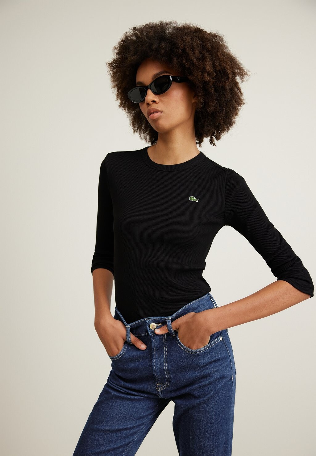 

Футболка с длинным рукавом Lacoste, черная, Черный, Футболка с длинным рукавом Lacoste, черная