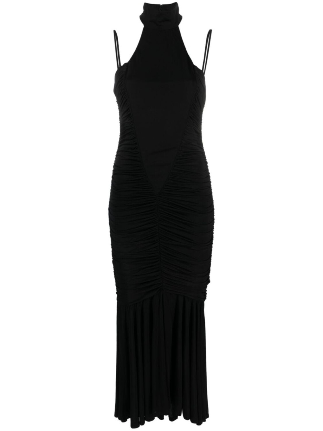 

Versace Jeans Couture платье макси с вырезом халтер и сборками, черный