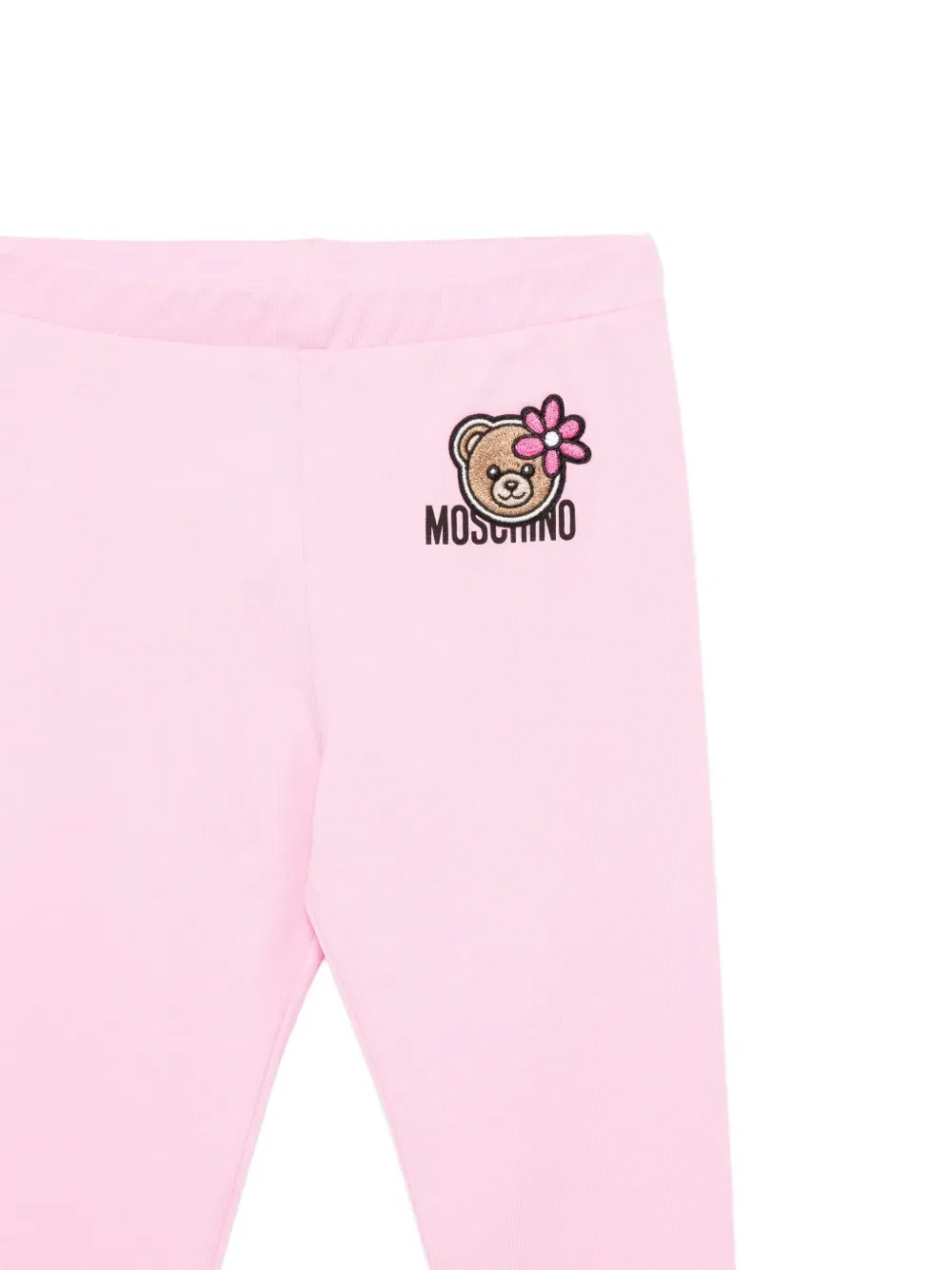 Комплект из леггинсов с оборками и рисунком в виде плюшевого мишки Moschino Kids, розовый — фото 3