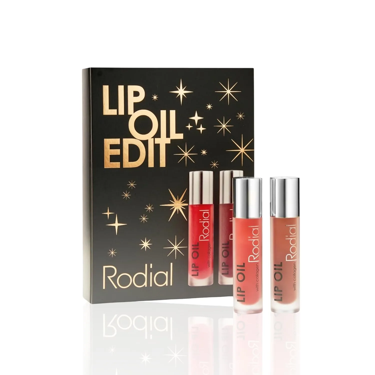 Набор Rodial Lip Oil Edit Kit - подарочный набор с блеском для губ Sugar Coral 0.13 fl. oz и Wild Plum 0.13 fl. oz, увлажняющий, увеличивающий объем