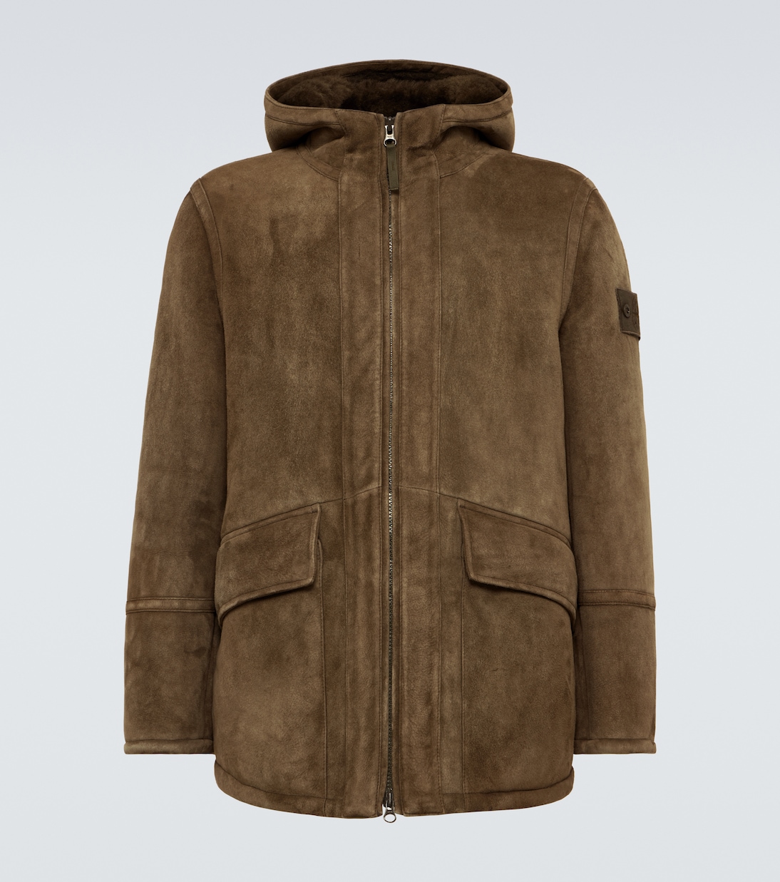 

Замшевая куртка Ghost Compass на подкладке из овчины Stone Island, Military Green