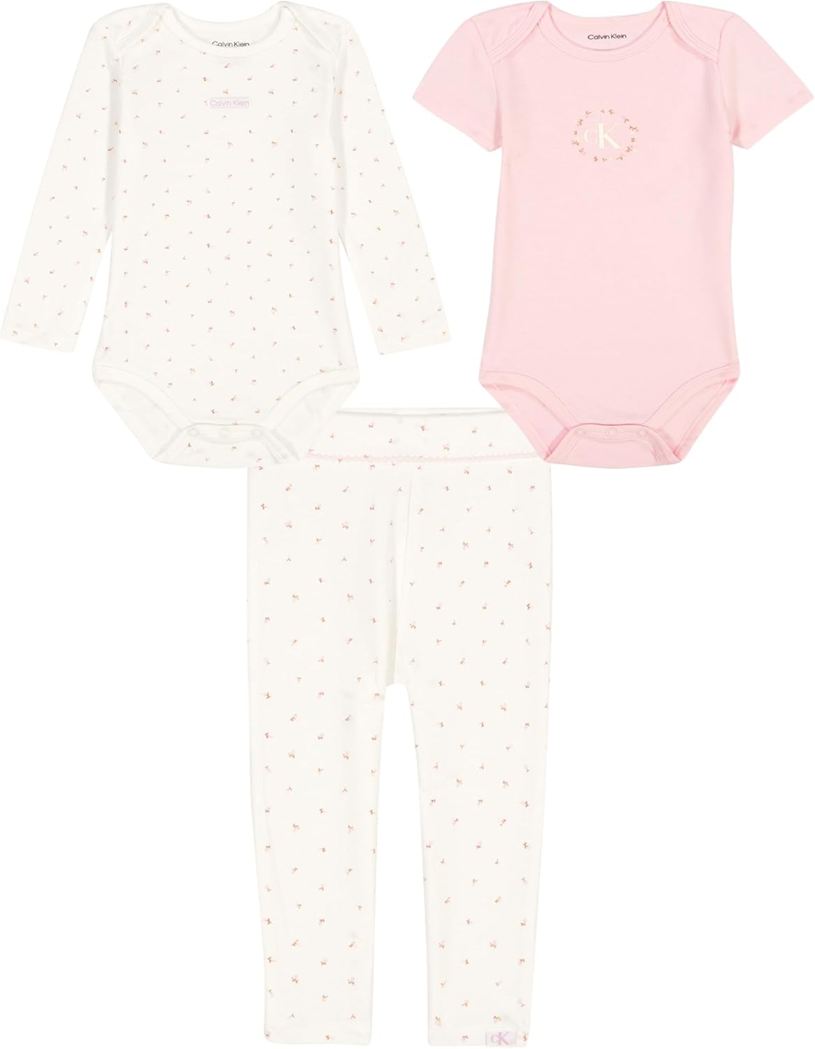 

Комплект из двух боди и брюк Calvin Klein для мальчиков, Egret/Light Lilac