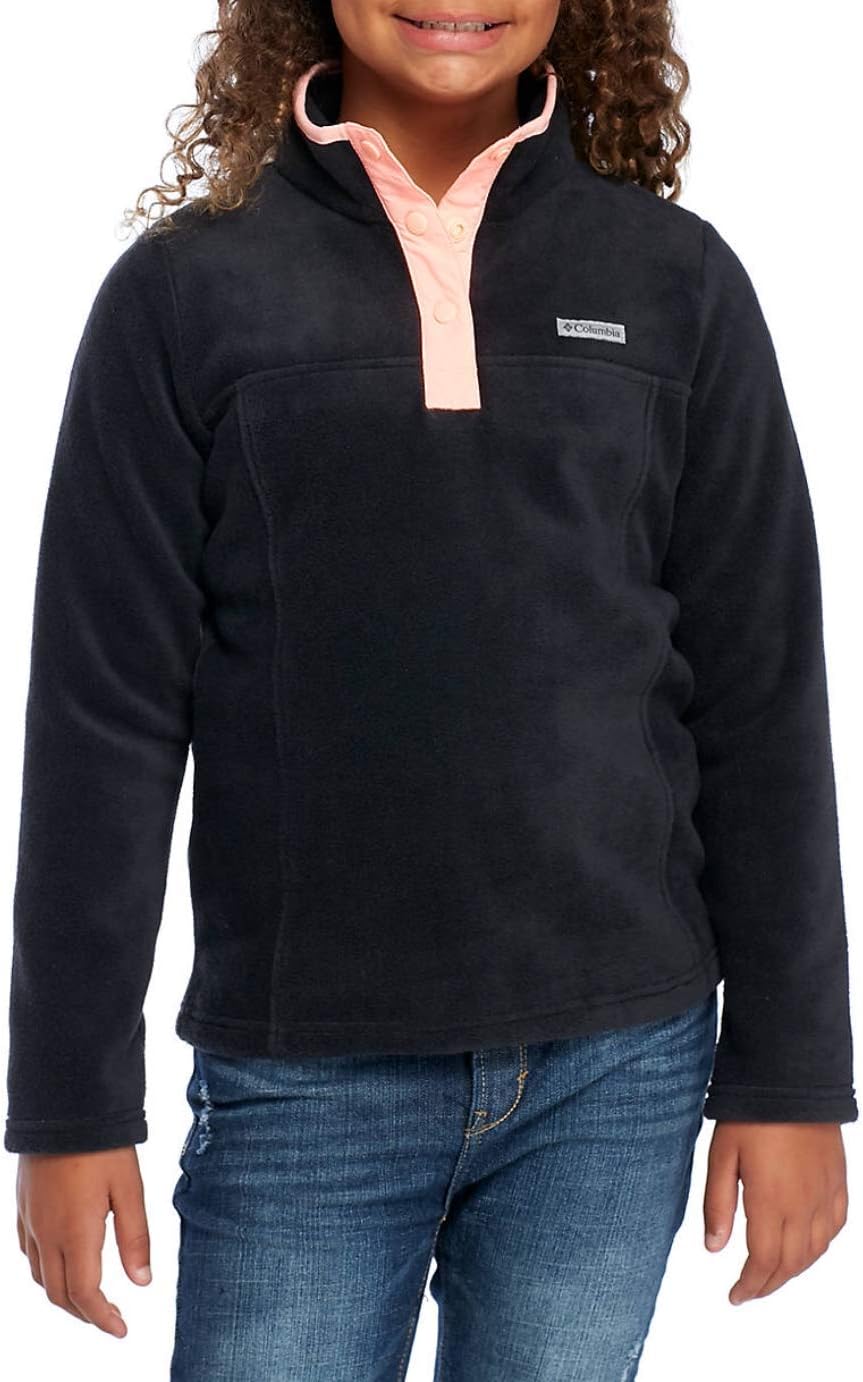 

Columbia Girl's Three Lakes Half Snap Fleece Pullover (Big Girl's 7-16), Black, Черный, Columbia Girl's Three Lakes Half Snap Fleece Pullover (Big Girl's 7-16), Black