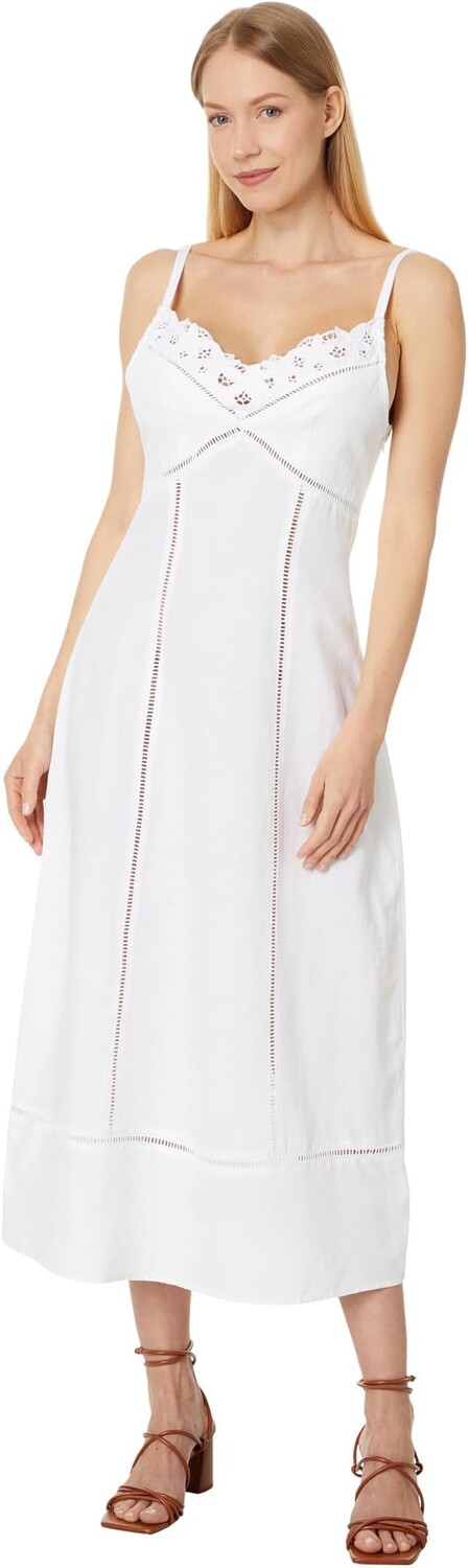 

Платье Madewell Sweetheart Midi Dress in Linen-Cotton Blend, цвет Eyelet White