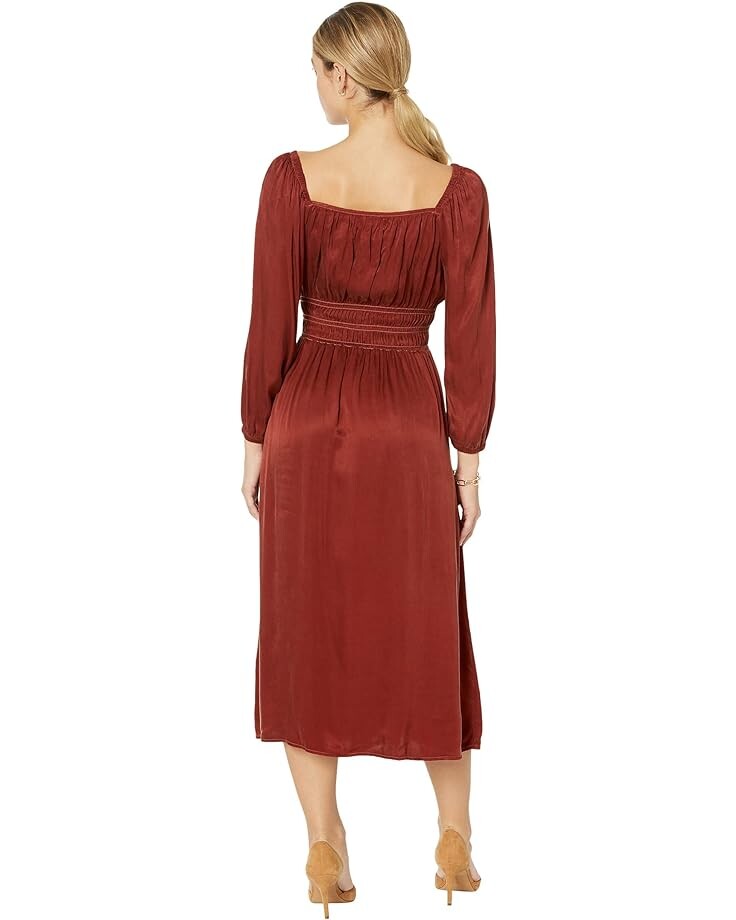 

Платье bella dahl Ruched Midi Dress with Slit, цвет Brandy