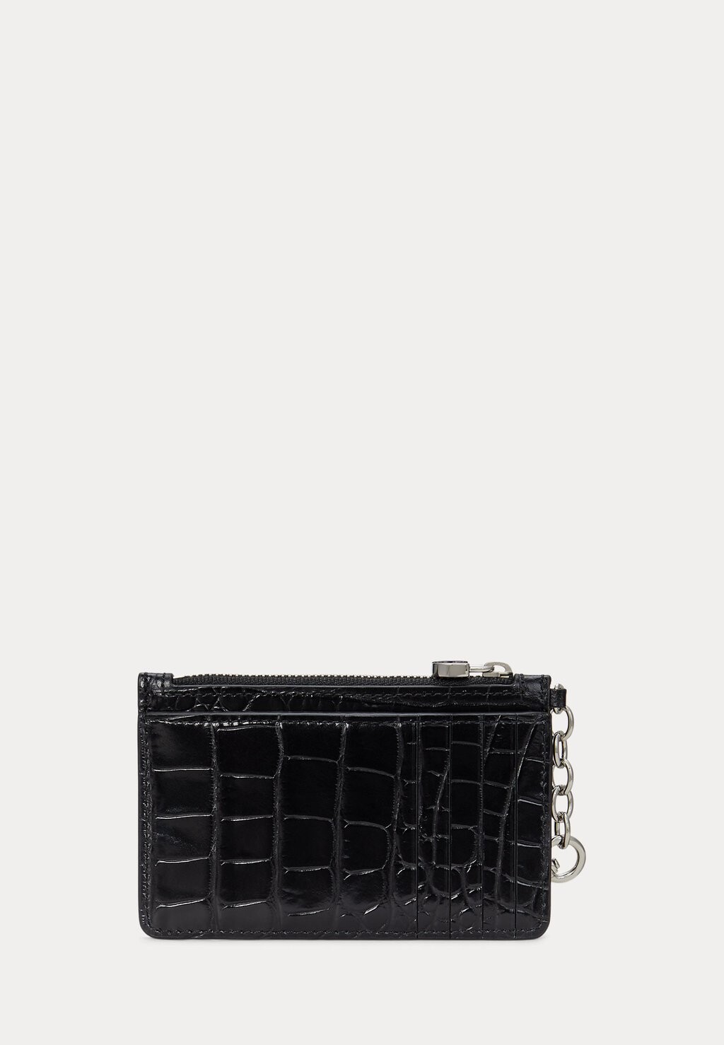 

Кошелек CROC-EMBOSSED LEATHER ZIP CARD CASE Lauren Ralph Lauren, черный