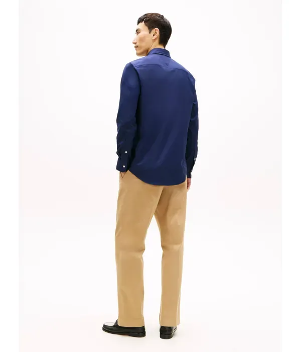 Однотонная рубашка из поплина для активного отдыха regular fit Tommy Hilfiger, темно-синий — фото 3