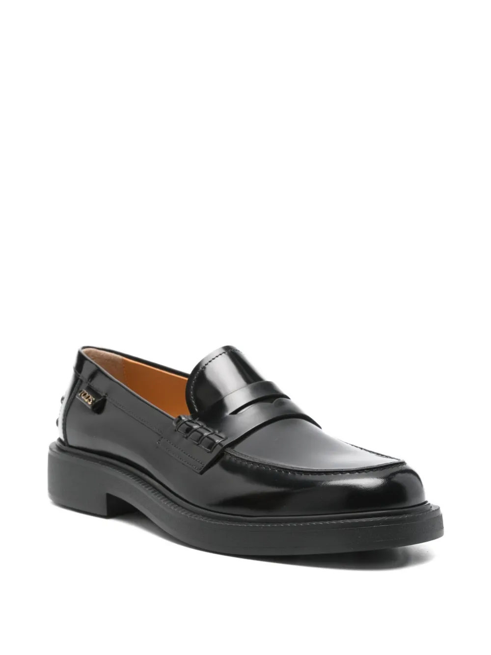 Кожаные мокасины с пенни-ремешком TOD'S, черный — фото 2