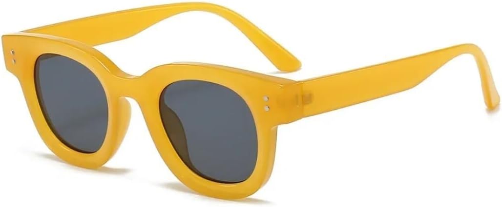 

Солнцезащитные очки с защитой UV400 | Круглые желтые заклепки в стиле панк | для женщин и мужчин, для занятий спортом на открытом воздухе и вождения LXLHWN, Yellow Black