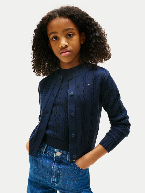 

Кардиган обычного кроя Pointelle KG0KG08677 Tommy Hilfiger, синий