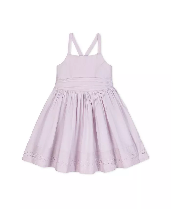 

Детское платье для особых случаев Baby Girls Heirloom Organic без рукавов с вышивкой и бантом на спине Hope & Henry, фиолетовый