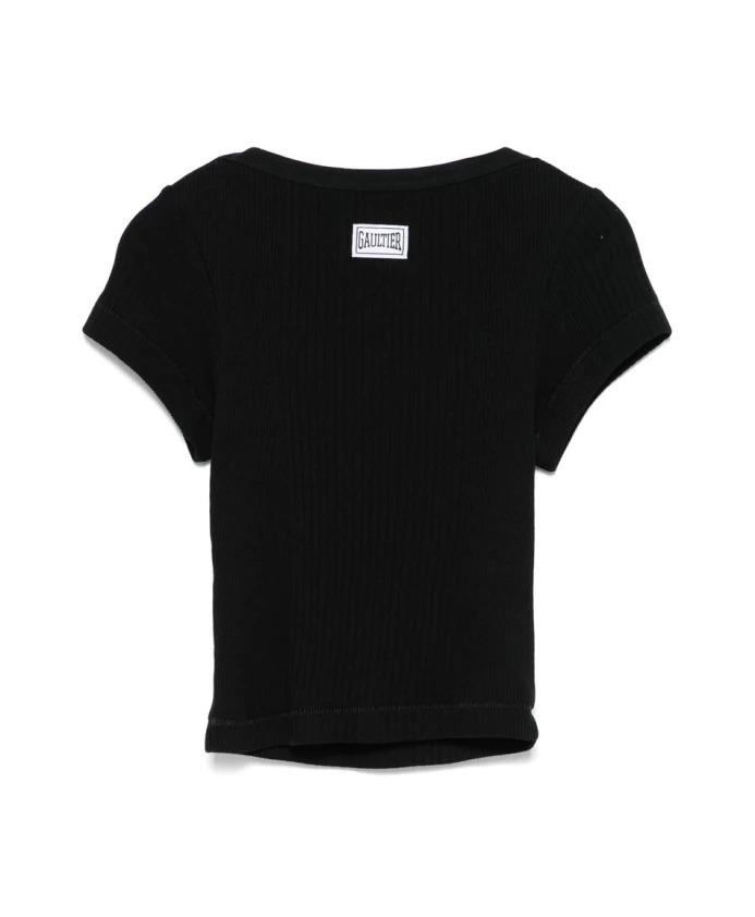 

Черная футболка с круглым вырезом и короткими рукавами Jean Paul Gaultier, черный