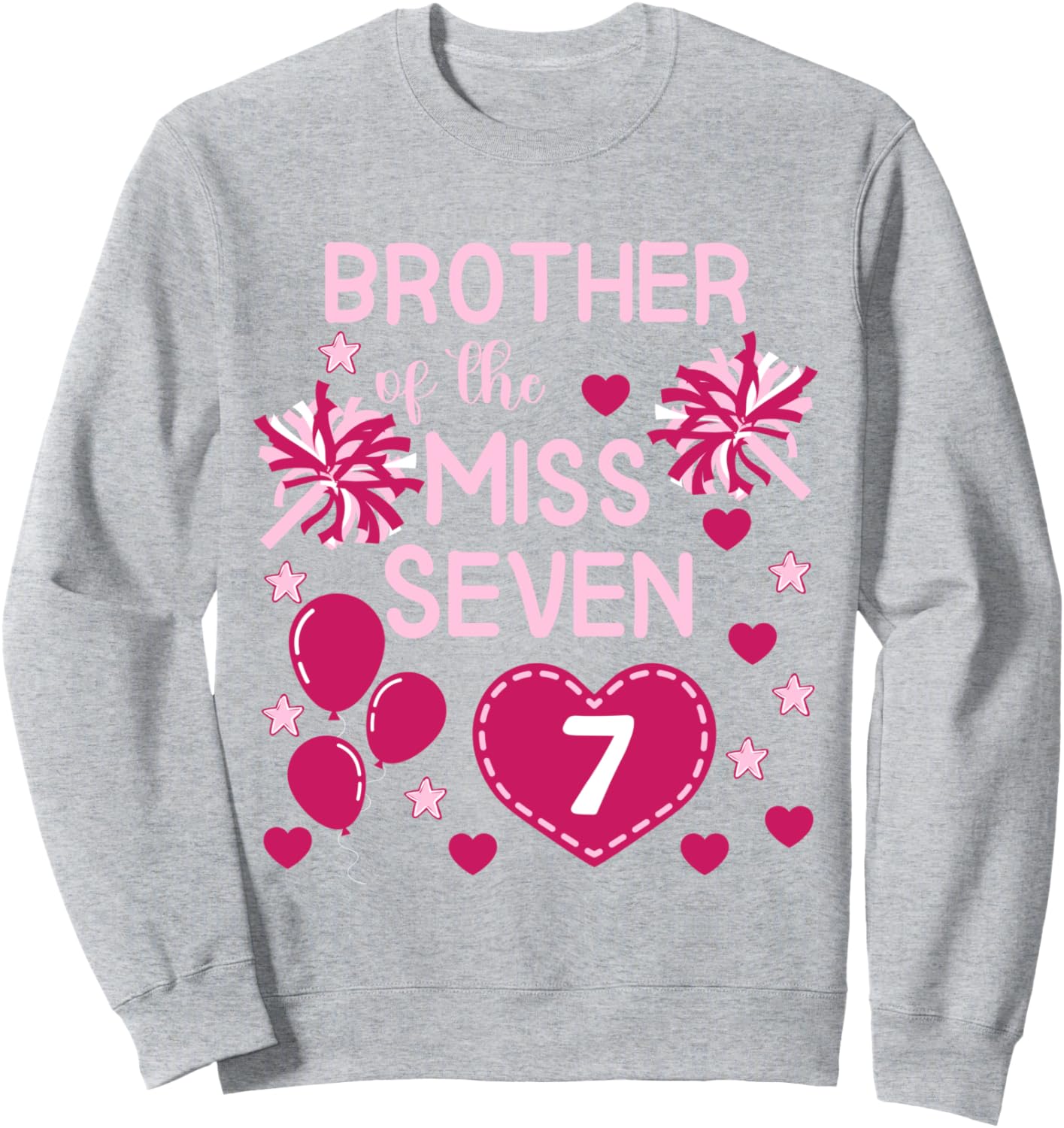 

Толстовка «Брат мисс Семь» в розово-белых тонах для вечеринки в честь 7-летия Family Look Pink And White Theme Decorations Gifts