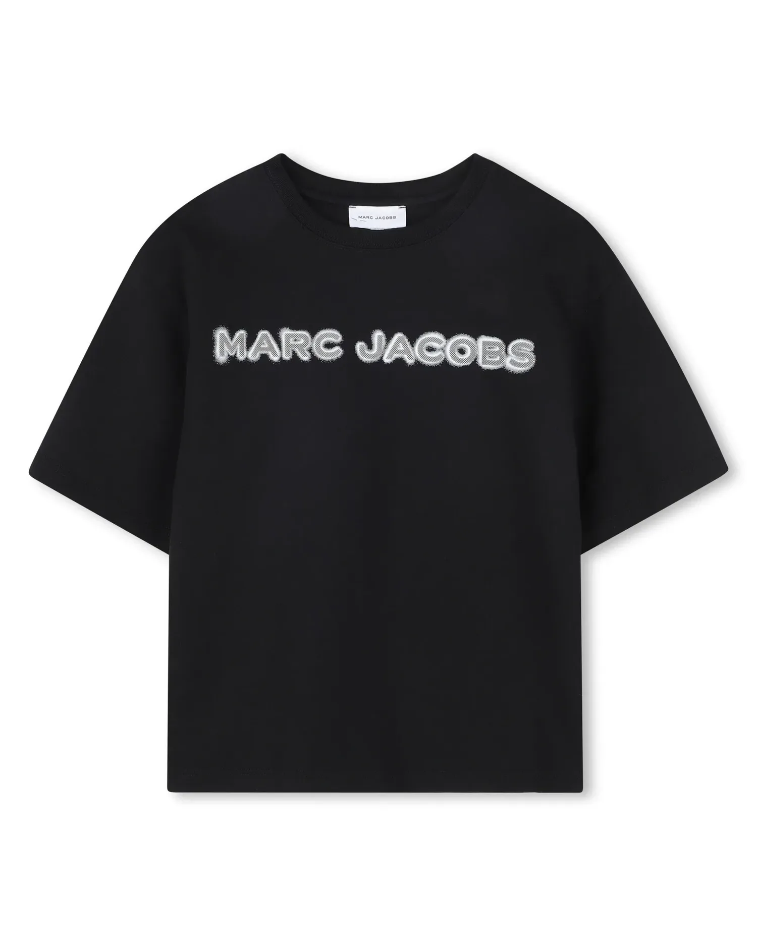Футболка для мальчика с короткими рукавами и рисунком спереди из хлопка Marc Jacobs, черный