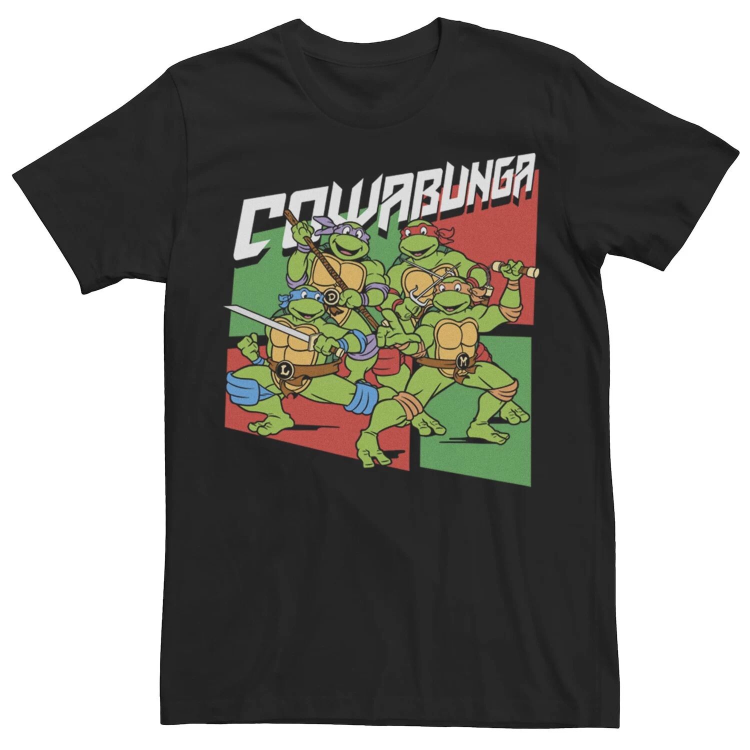 

Мужская двухцветная футболка с короткими рукавами Ninja Turtles Cowabunga Licensed Character