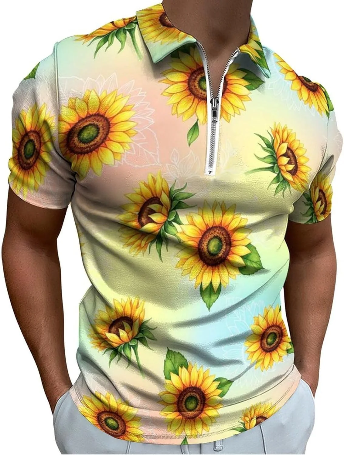 

Мужская поло с молнией, влагоотводящая, для гольфа PPIKTC