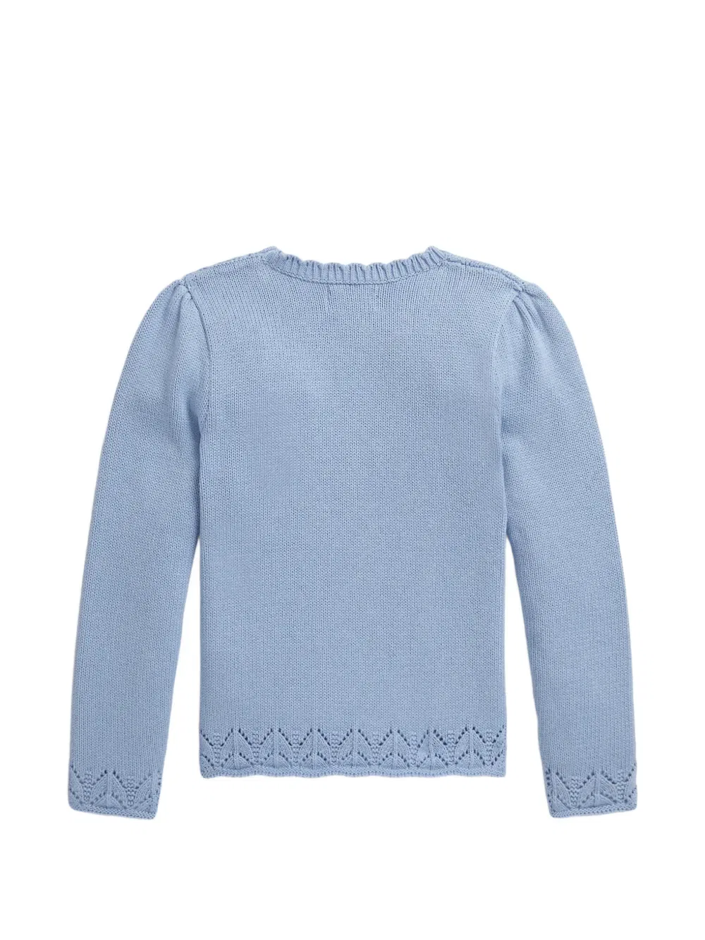 Свитер с фестончатым краем и круглым вырезом для собак Polo Ralph Lauren Kids, синий — фото 2
