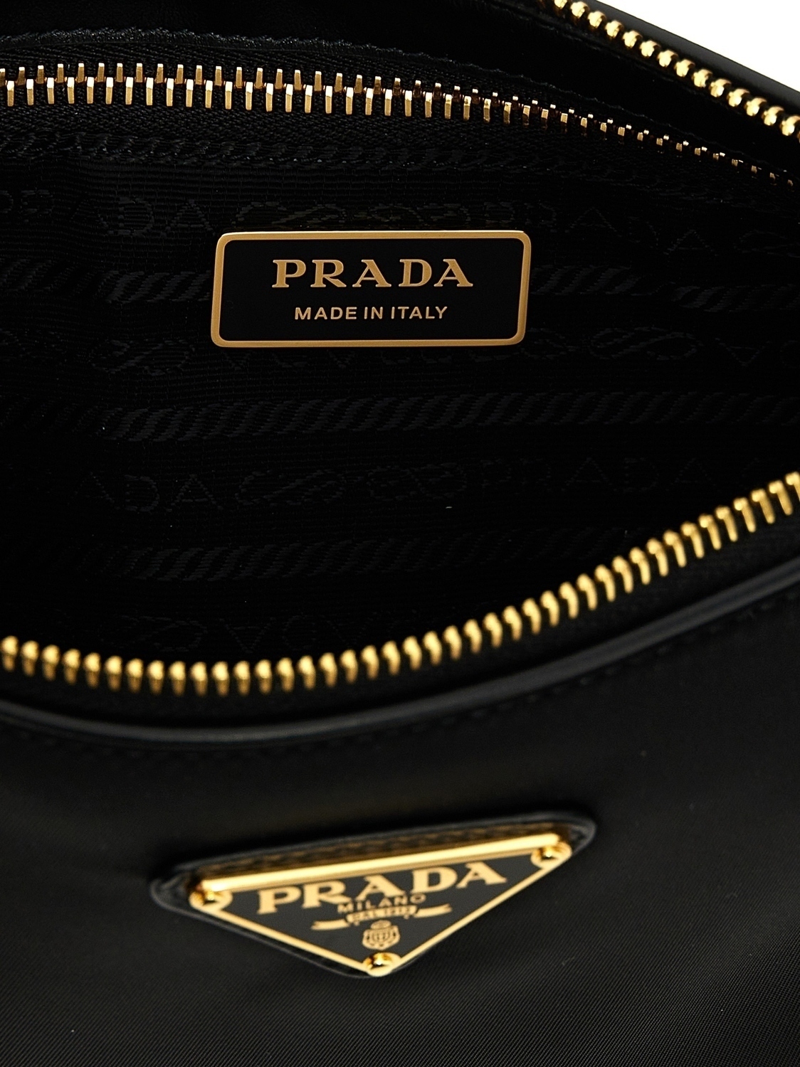 Небольшая сумка на плечо из Re-Nylon Prada, черный — фото 4