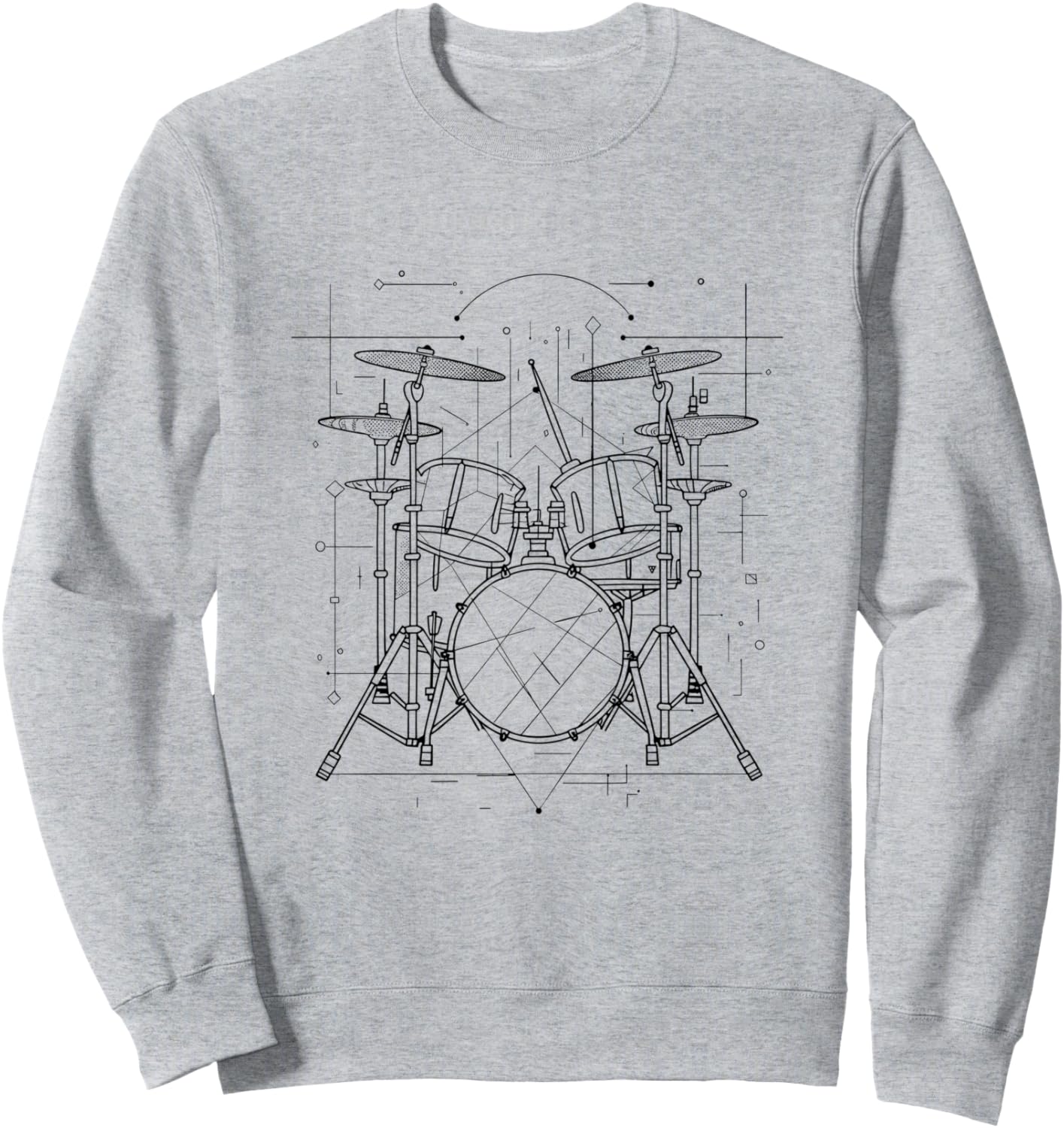 

Футболка с изображением ударной установки в стиле трэп, рок-музыка Drums Graphic T-Shirts And Prizes, серый